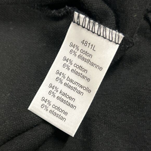 Lacoste Polo Shirt Womens 42 Large Black Slim Fit Short Sleeve Cotton Stretch - Picture 4 of 6